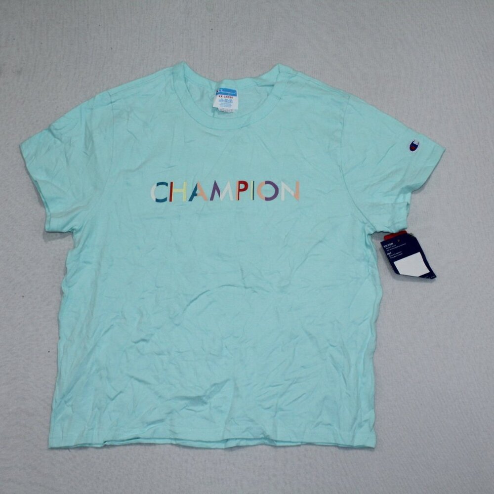 Champion Women Teal Tee Shirt Short Sleeve Crew Neck Size 2Xl